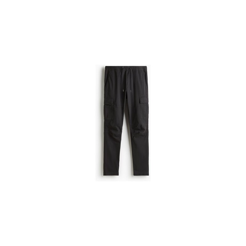 H&M - Kalhoty cargo Slim Fit - Tmavě Šedá