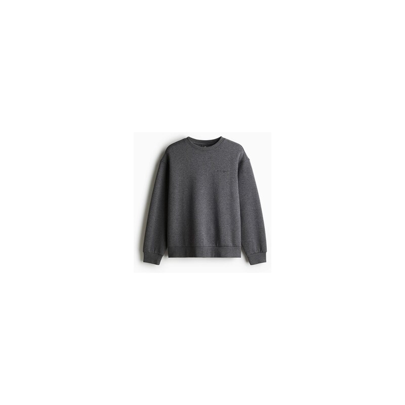 H&M - Žebrovaná mikina Loose Fit - Tmavě Šedá