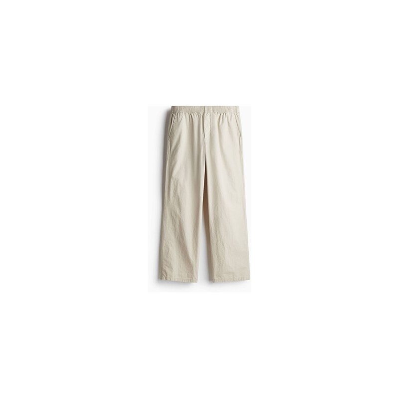 H&M - Popelínové kalhoty Relaxed Fit - Světle Béžová