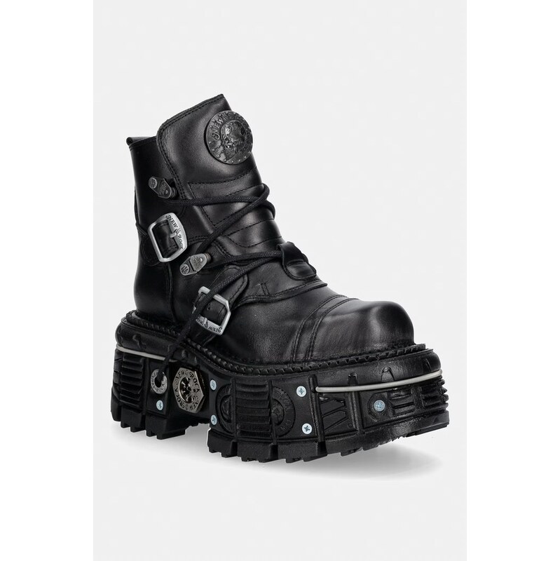 New Rock farmářky dámské kožené ITALI NEGRO, NOMADA NEGRO,