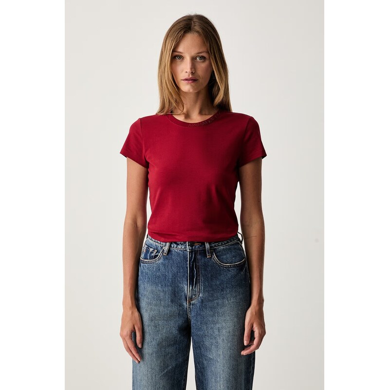 Armani Exchange basic tričko dámské bavlněné s elastanem