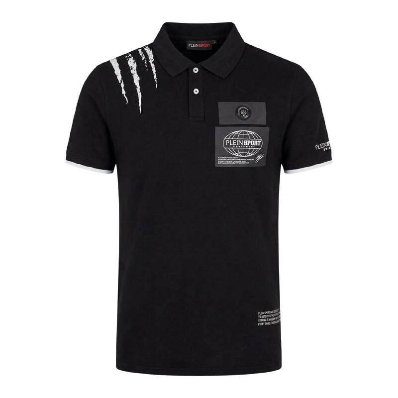 PLEIN SPORT Panther Black polo tričko