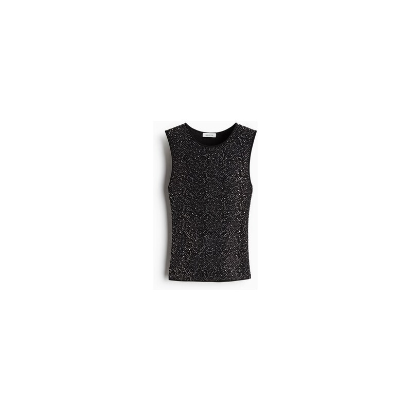 H&M - Top zdobený štrasem - Černá
