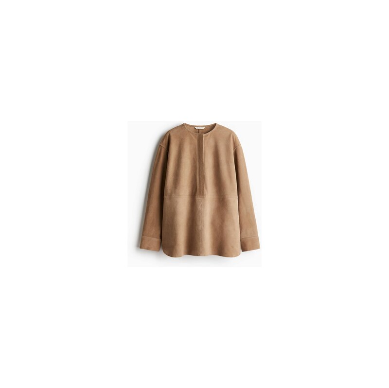 H&M - Semišová halenka přes hlavu - Béžová