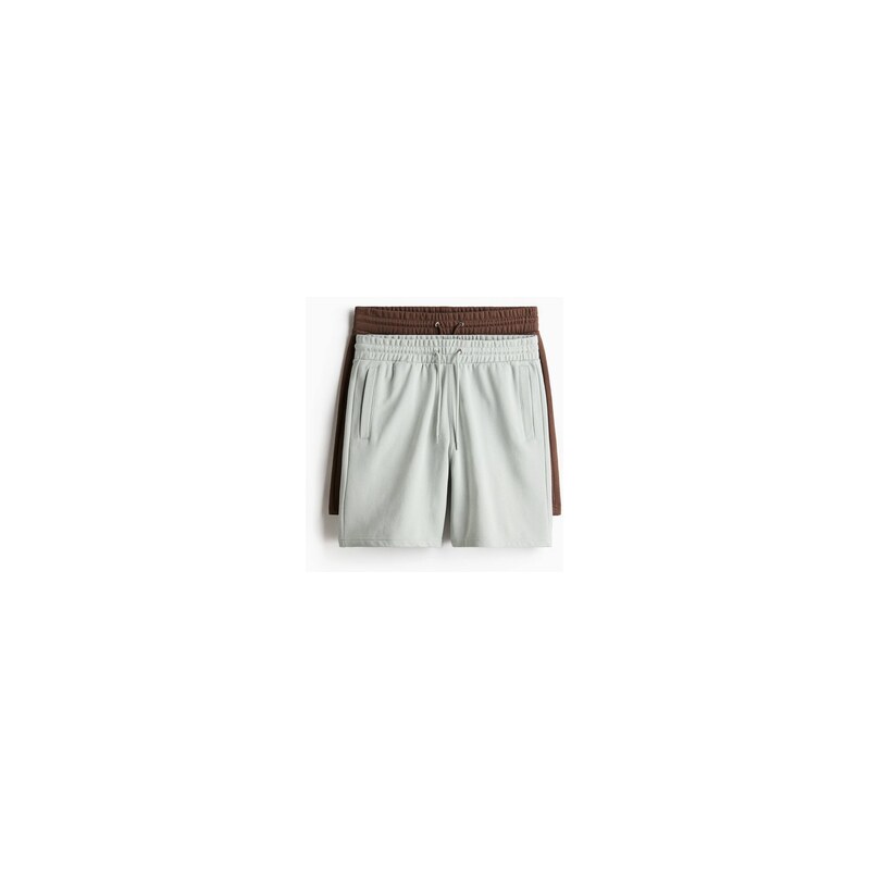 H&M - Teplákové šortky Regular Fit 2 kusy - Hnědá/Zelená