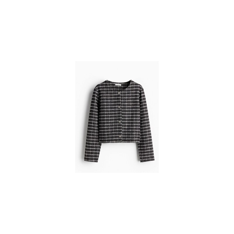 H&M - Kardigan z třpytivého žerzejes texturou - Černá/Kostka
