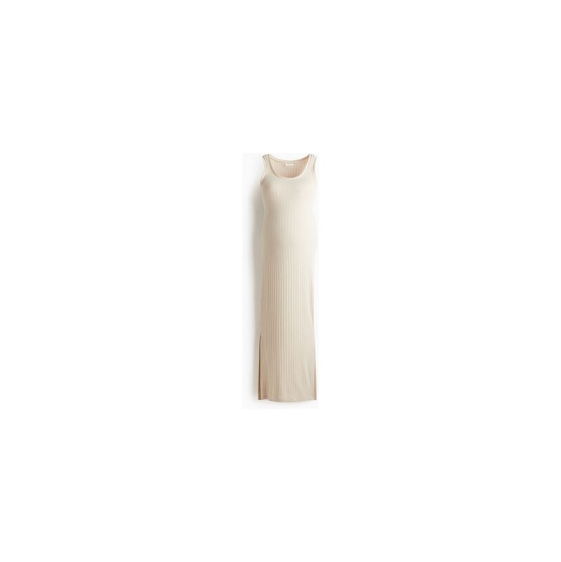 H&M - MAMA Šaty z žebrovaného úpletu - Světle Béžová