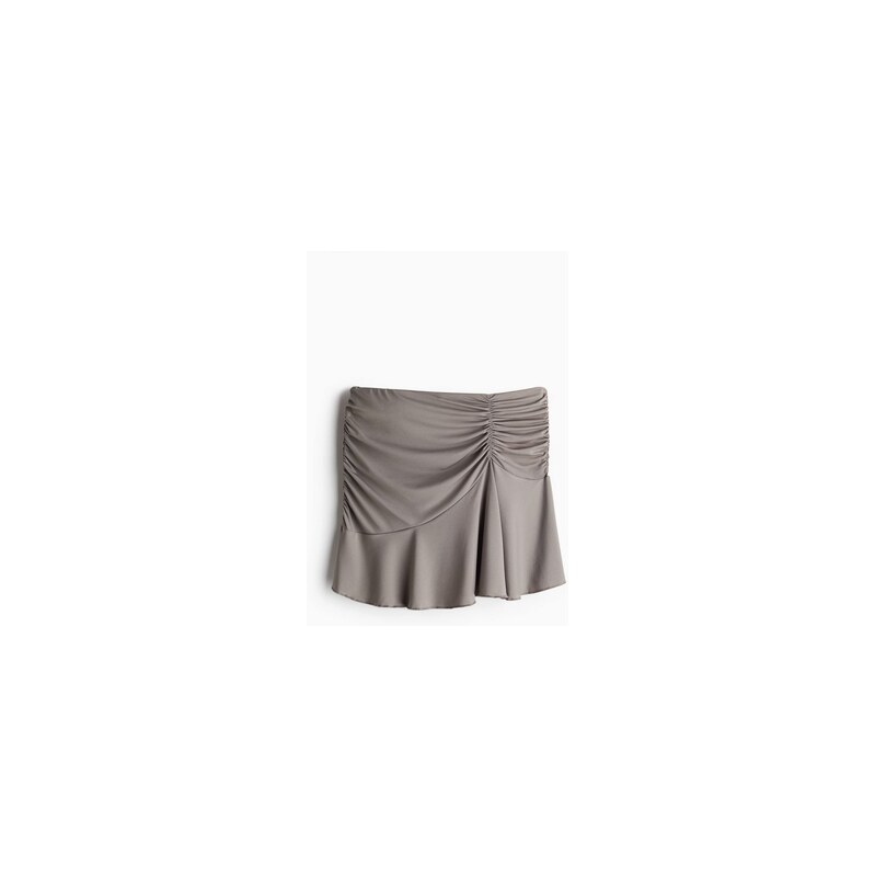 H&M - Gathered mini skirt - Šedá