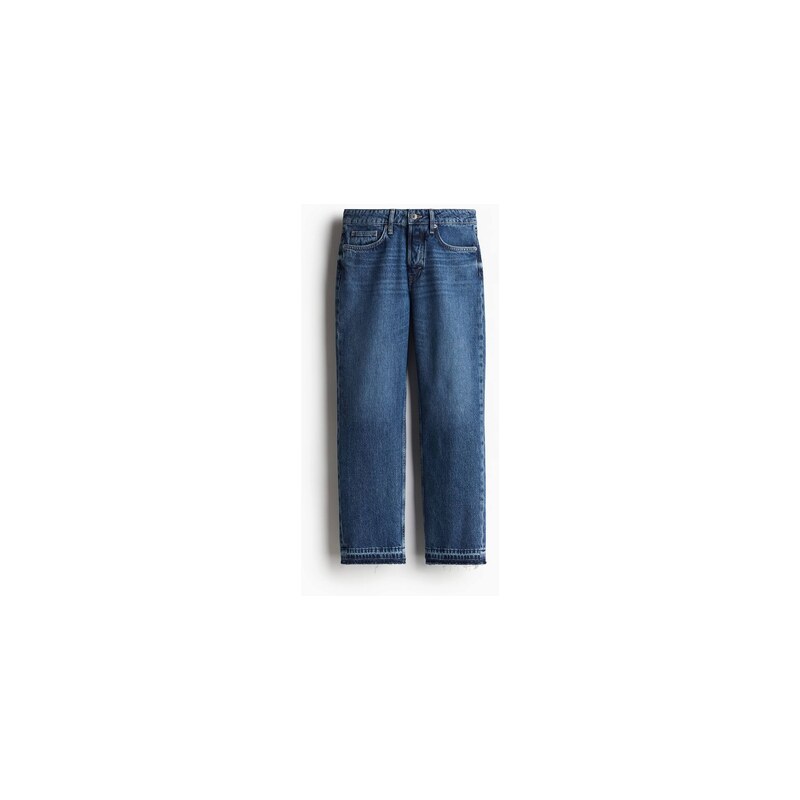 H&M - Straight Regular Ankle Jeans - Světlý Denim Blue