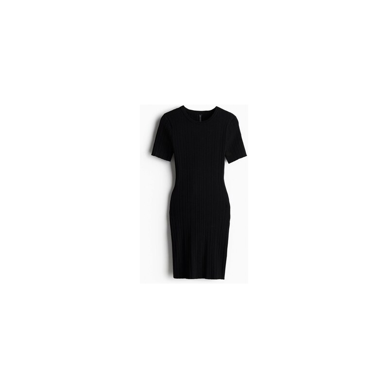 H&M - Šaty bodycon z žebrovaného úpletu - Černá
