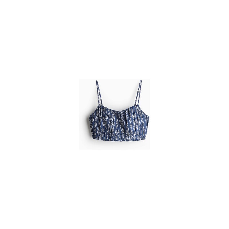 H&M - Croptop na ramínka - Tmavomodrá/Vzor