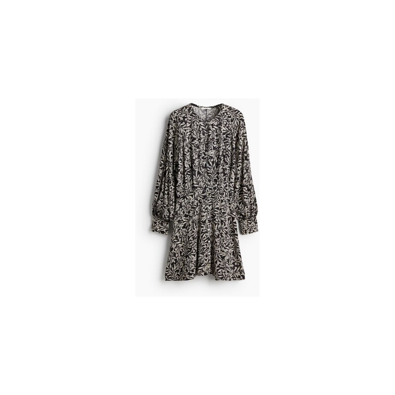 H&M - Šatys dlouhým rukávem - Černá/Bílý Vzor