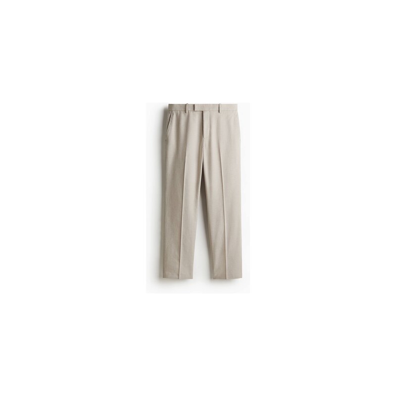 H&M - Elegantní kalhoty z lněné směsi Regular Fit - Světle