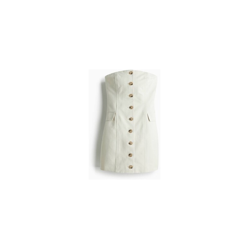 H&M - Propínací šaty bandeau - Světle Béžová