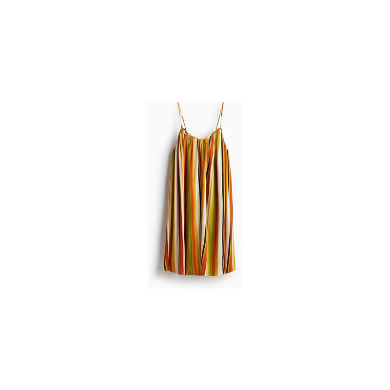 H&M - Šaty na ramínka Loose Fit - Oranžová/Proužky