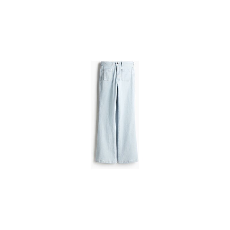H&M - Flared Ultra High Jeans - Bledý Denim Blue
