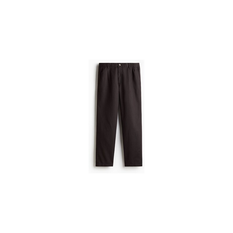 H&M - Kalhoty ze směsi lyocellu Regular Fit - Hnědá