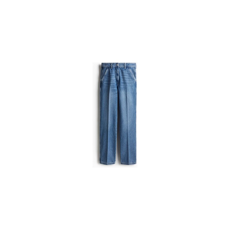 H&M - Straight High Jeans - Světlý Denim Blue