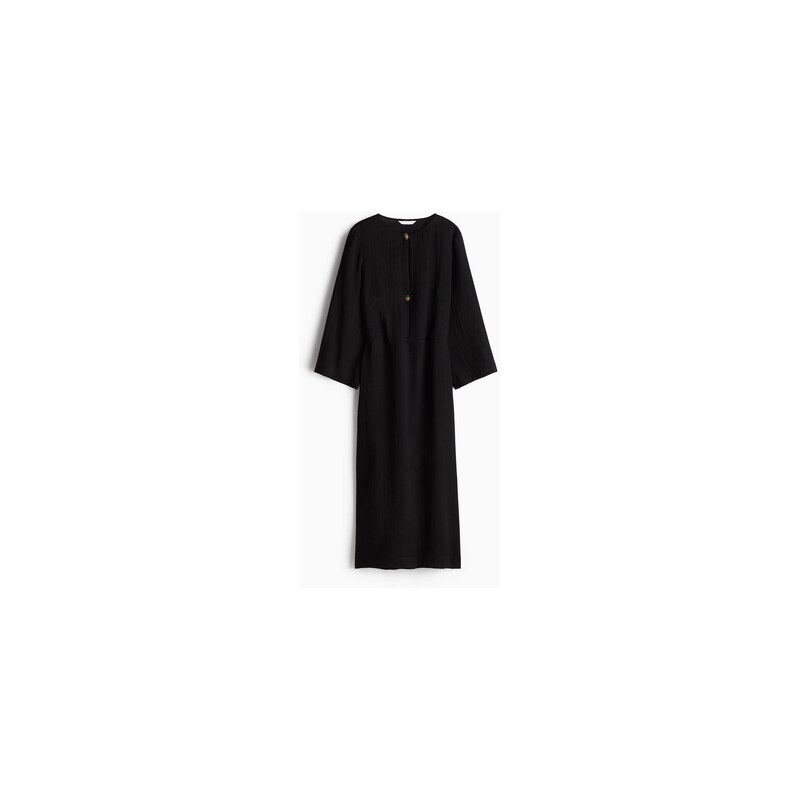 H&M - Šaty midis dlouhým rukávem - Černá