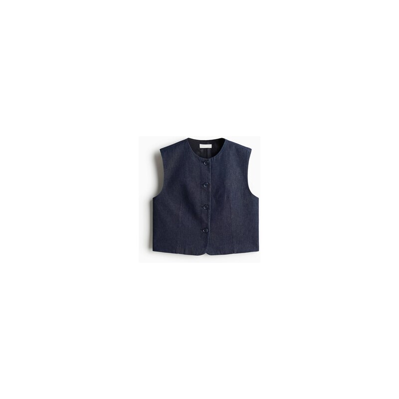 H&M - Krátká vesta - Tmavomodrá