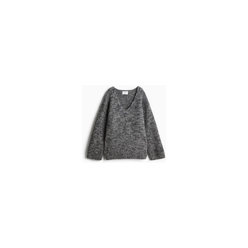 H&M - Svetr z mohérové směsi - Tmavě Šedý Melír