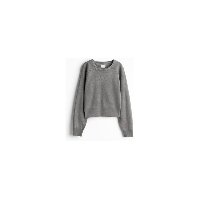 H&M - Krátký svetr - Šedý Melír