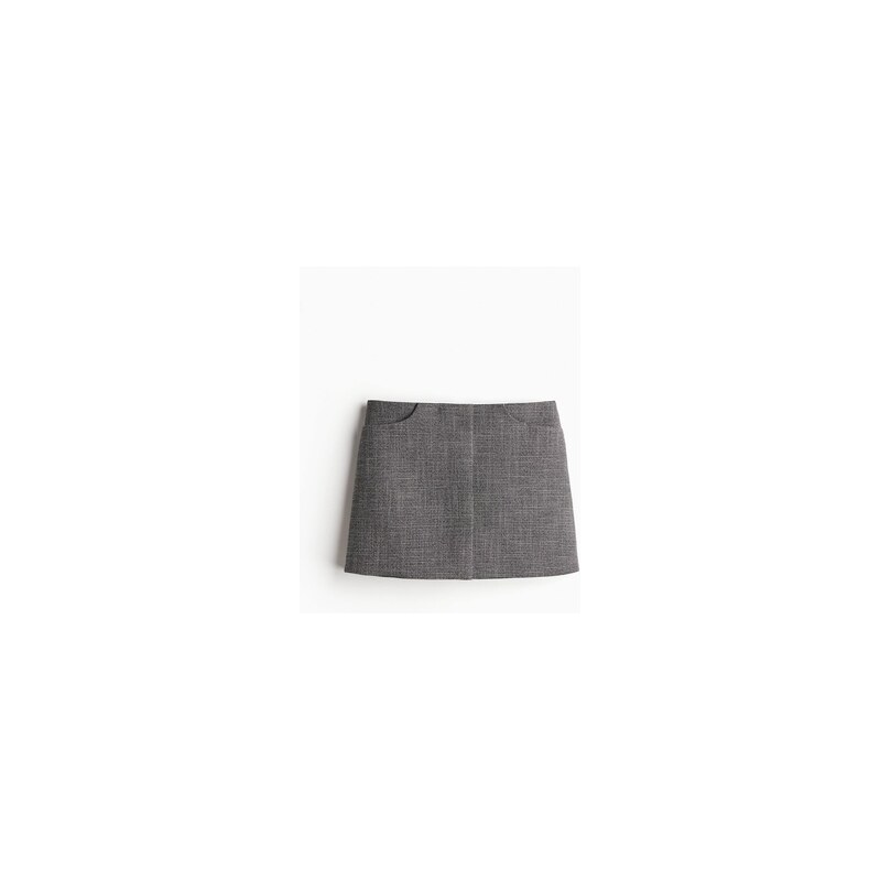 H&M - Keprová minisukně s texturou - Šedý Melír