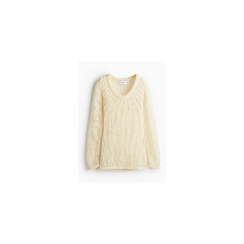 H&M - Svetr z mohérové směsi - Krémová