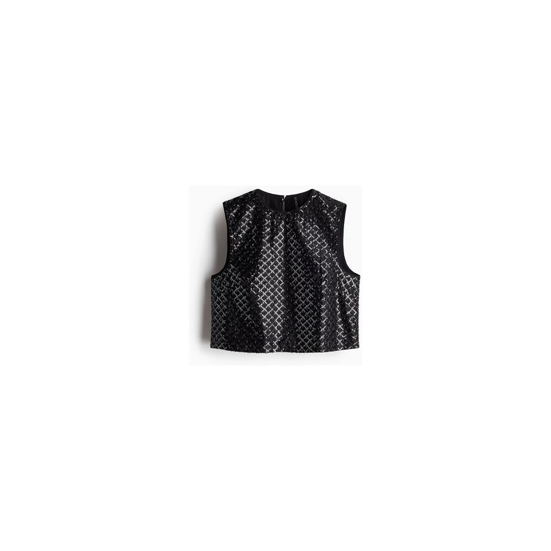 H&M - Zdobené tílko - Černá
