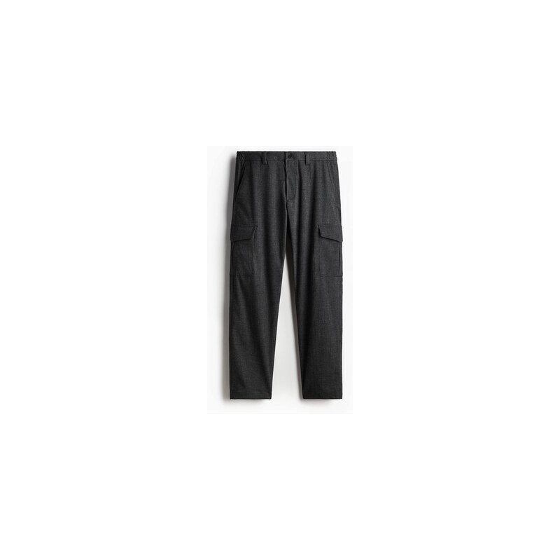 H&M - Kalhoty cargo Regular Fit - Tmavě Šedá