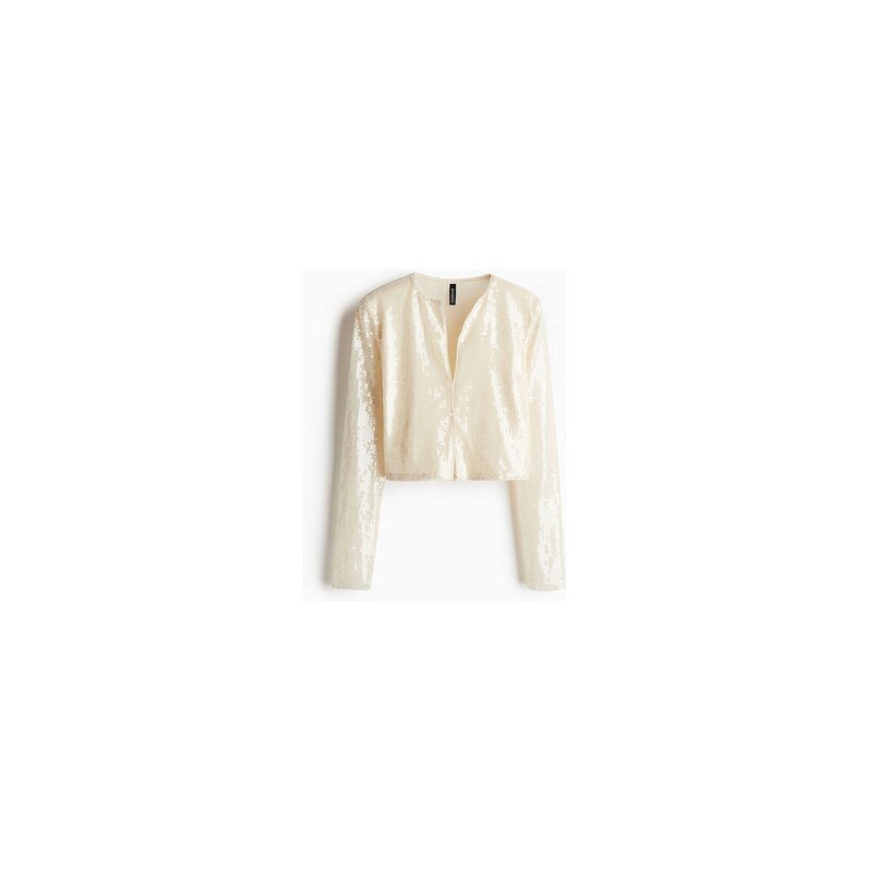 H&M - Croptops flitry - Světle Béžová