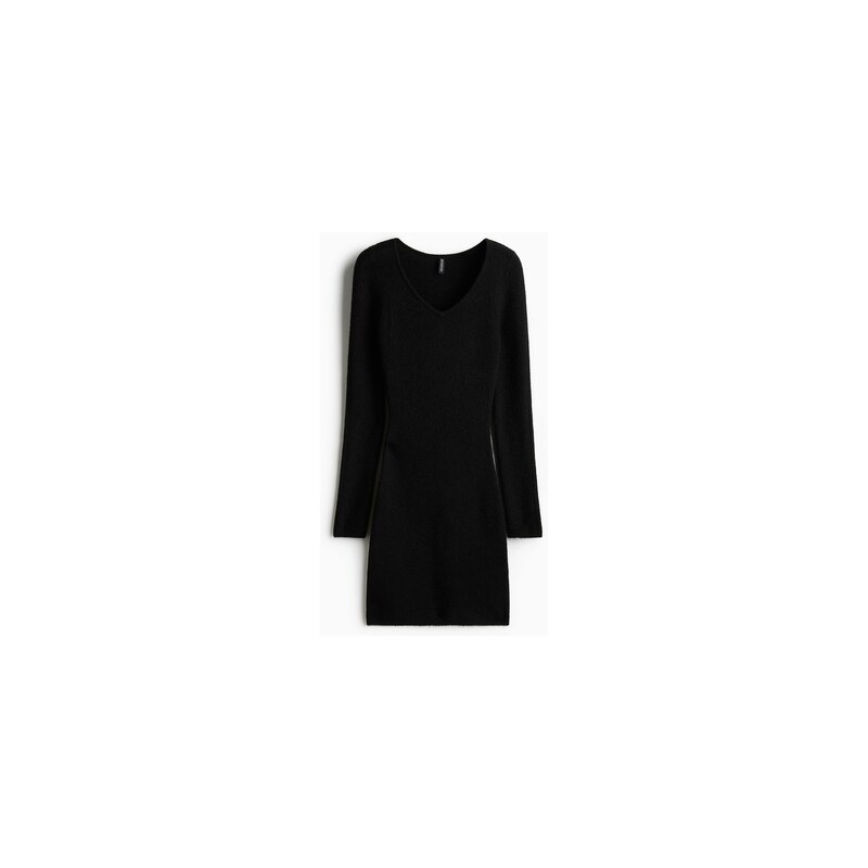 H&M - Šaty bodycon z žebrovaného úpletu - Černá
