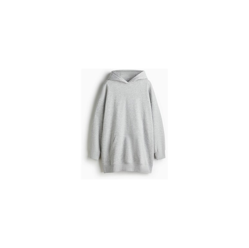 H&M - Oversized šatys kapucí - Světle Šedý Melír