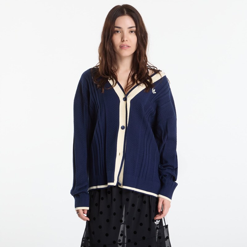 adidas Originals Svetr adidas Cable Knit Cardigan Night Indigo M
