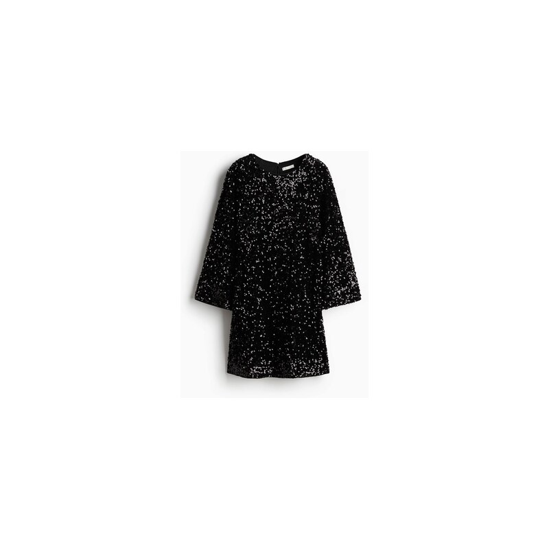 H&M - Áčkové šatys flitry - Černá