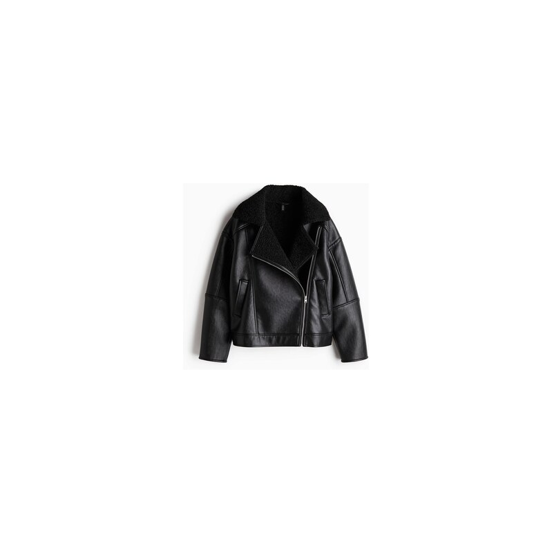 H&M - Oboustranná motorkářská bunda - Černá
