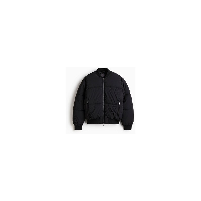H&M - Vatovaná bunda bomber Loose Fit - Černá