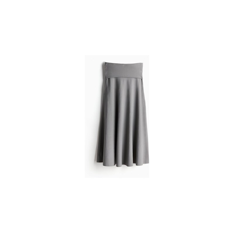 H&M - Sukně Flared z jemného úpletu - Šedá