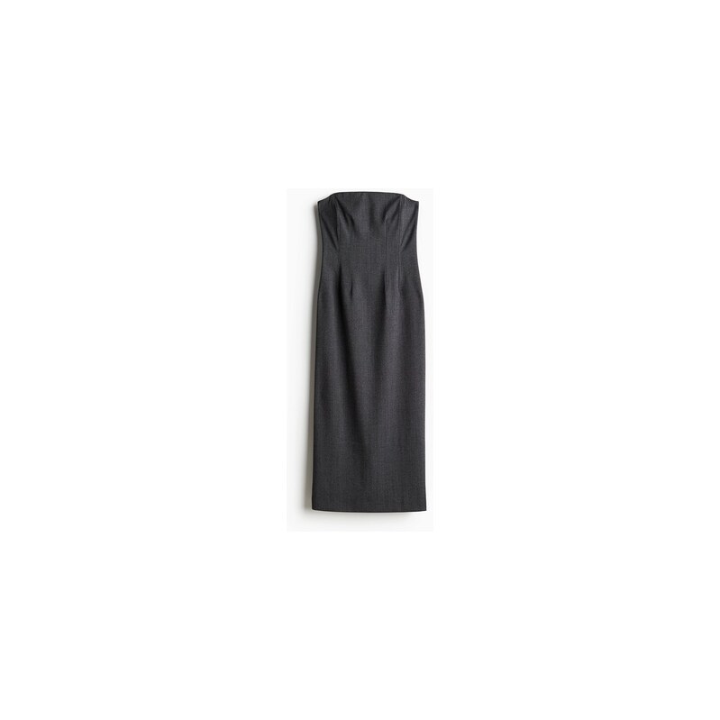 H&M - Šaty bandeau - Tmavě Šedý Melír