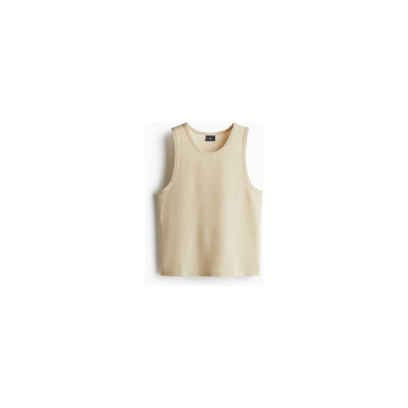 H&M - Metalické tílko Regular Fit - Béžová