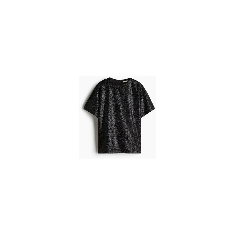 H&M - Flitrový top - Černá/Třpytivá