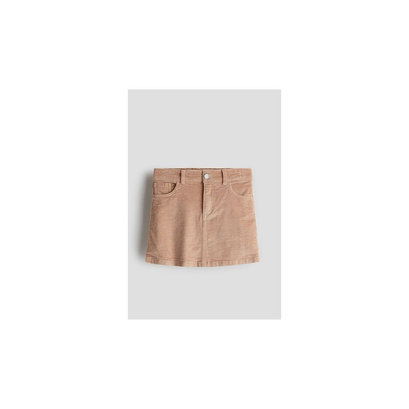 H&M - Sukně z bavlněného manšestru - Béžová