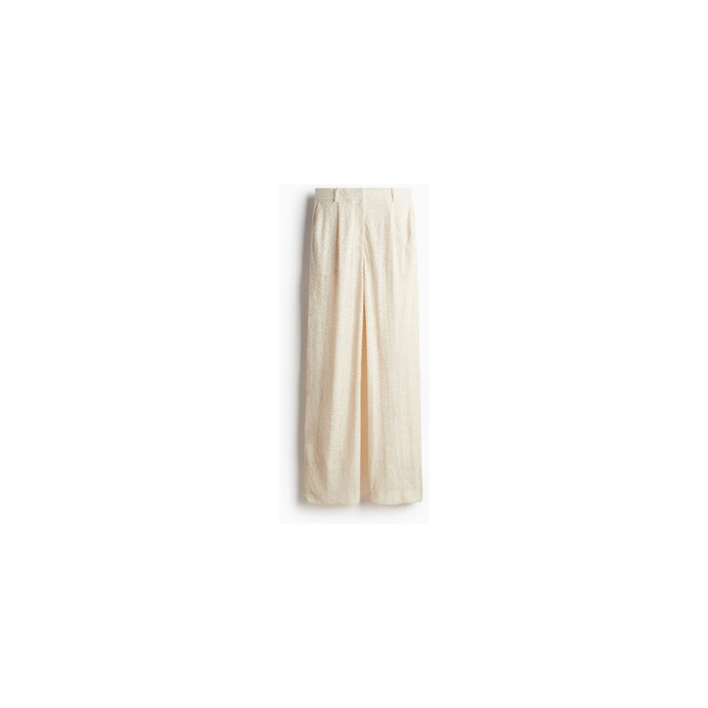 H&M - Flitrové kalhoty - Krémová
