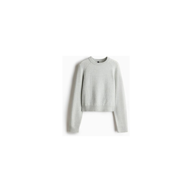 H&M - Krátký svetr z jemného úpletu - Světle Šedý Melír
