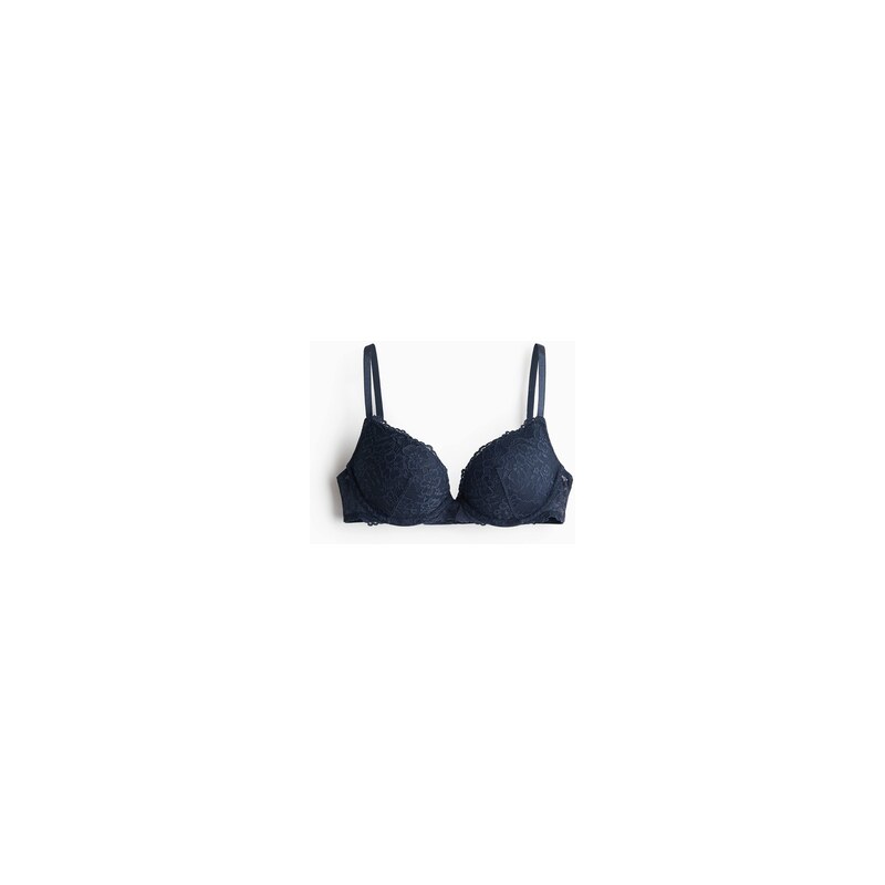 H&M - Krajková super push-upka - Námořnická Modř