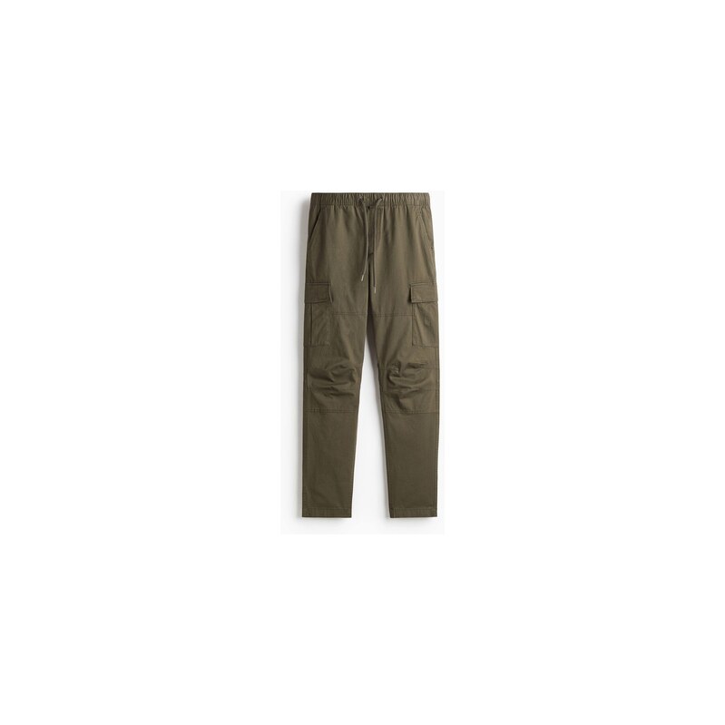 H&M - Kalhoty cargo Slim Fit - Khaki Green