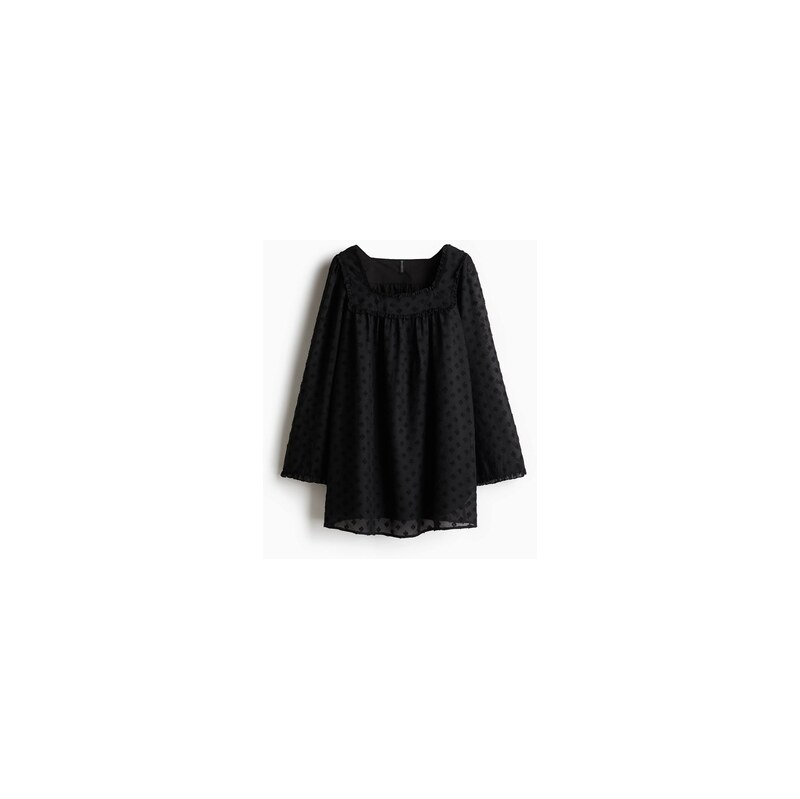 H&M - Lehounké šaty plumeti - Černá