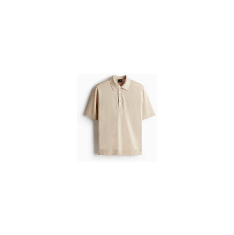 H&M - Top z jemného úpletus límečkem Regular Fit - Béžová