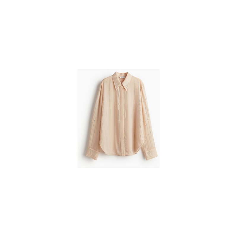 H&M - Košile zdobená štrasem - Světle Béžová/Štras