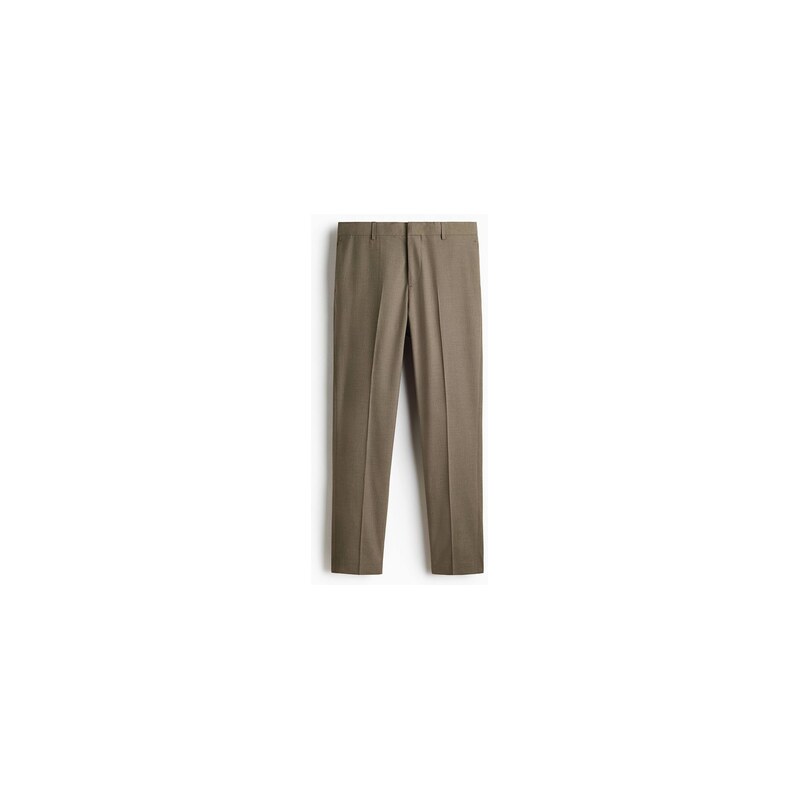 H&M - Společenské kalhoty Slim Fit - Hnědošedá